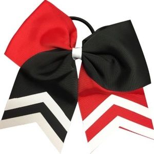 Softball Hair Bow - Red & Black